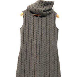 Vintage Nicole Benisti Grey Cable Knit Dress with Matching Neck Accessory